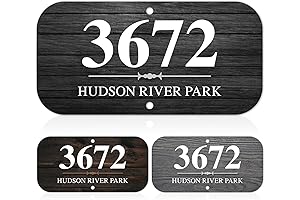 Silver Aluminum Wood Background Address Signs for House, Rust-Free