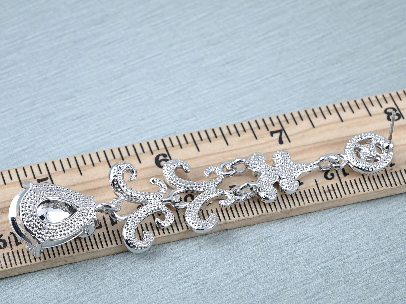 Alilang Sparkly Rhinestone Crystal Elements Bridal Collection Trendy Fashion Chandelier Statement Drop Earrings - Image 3