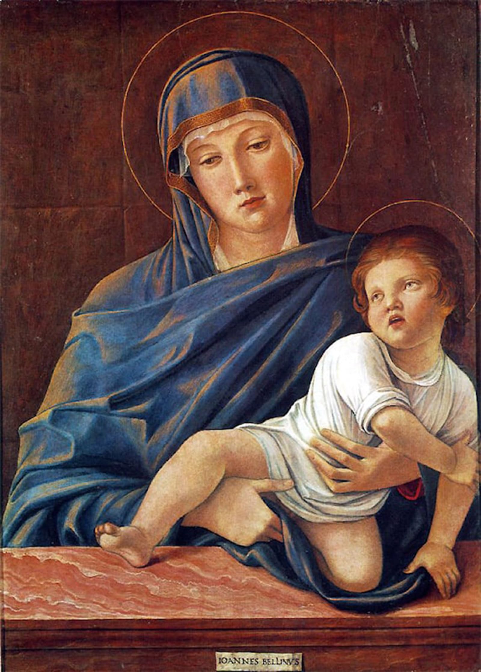 ARTXLXXBN Famous Painting Canvas Artwork Graffiti Print Lady and Child by Bellini Portrait Canvas Image for Home Decor 60x90cm