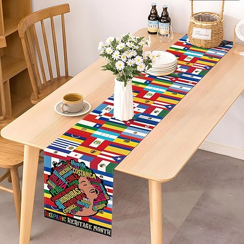 Miniatura 2 de Nepnuser Camino de mesa del mes de la herencia hispana, 21 países de habla hispana, cultura, decoración, aula, hogar, cocina, comedor