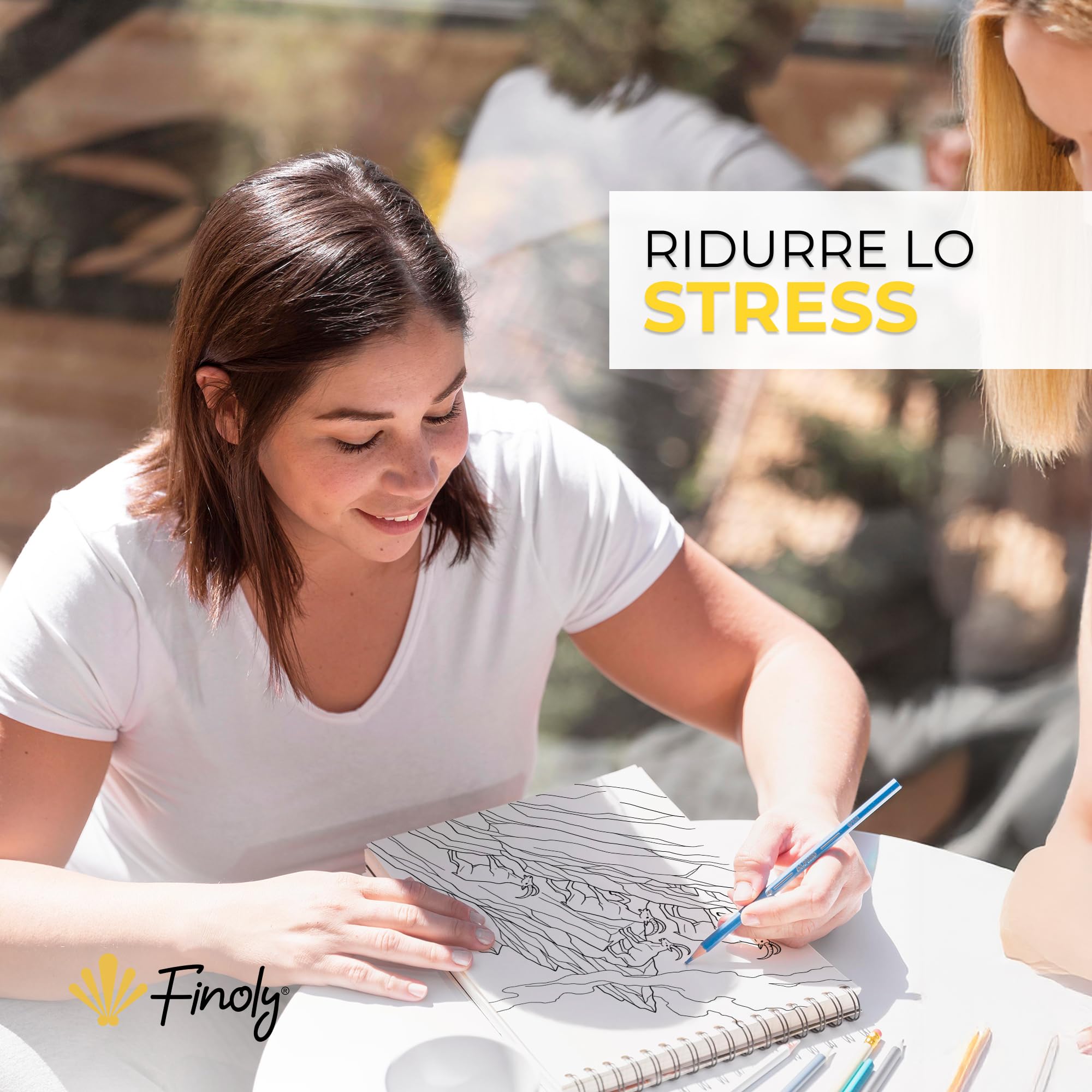 Finoly Libri da Colorare per Adulti Paesaggi A4 Riduce lo Stress | Album da Colorare per Adulti Principianti e Esperti | Mindfulness Inchiostro Non Che Trapassa