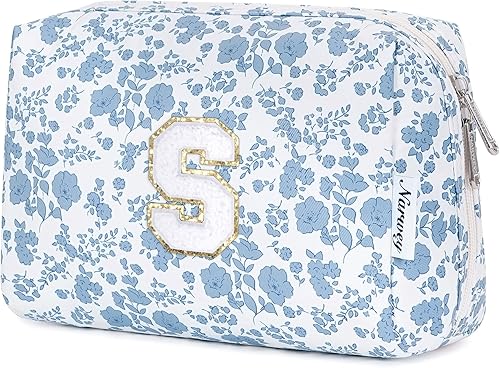 Vista 51 de Narwey Bolsa de maquillaje con iniciales para adolescentes y niñas, regalos de moda de 6, 8, 10, 11, 12, 14, 16, 18 años, bolsa de aseo cosmética