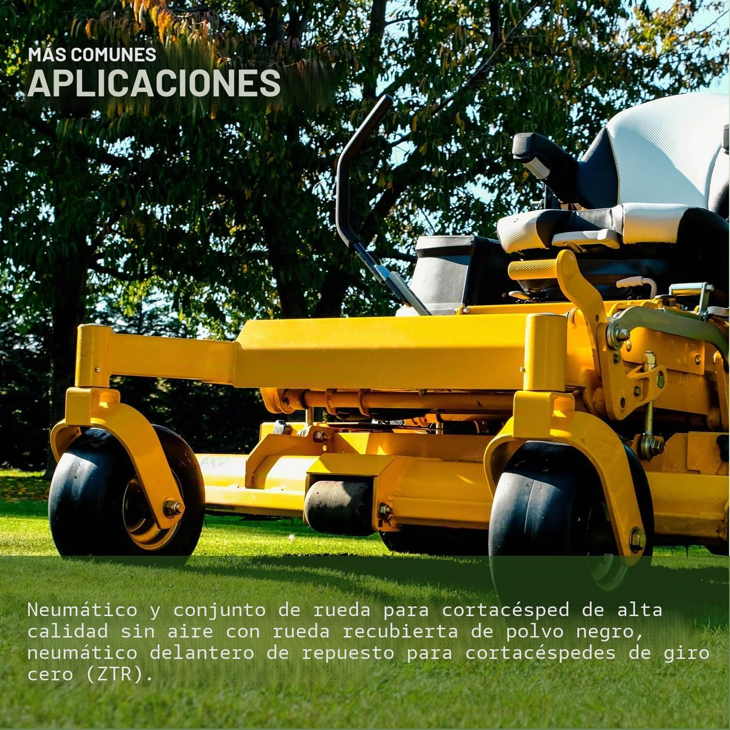 MARASTAR 00232 - Neumáticos y montaje de rueda - Ajuste universal - Flat-Free - 11 x 4.00-5 - Neumáticos de repuesto para cortacésped Zero Turn - Superficie de rodamiento lisa - Kit adaptador incluido