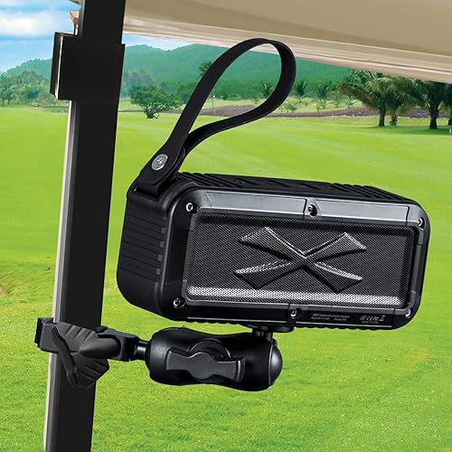 Miniatura 1 de Roykaw Altavoz Bluetooth de golf con soporte, sonido estéreo fuerte y refuerzo de graves, IPX7 impermeable, a prueba de golpes y polvo, altavoz