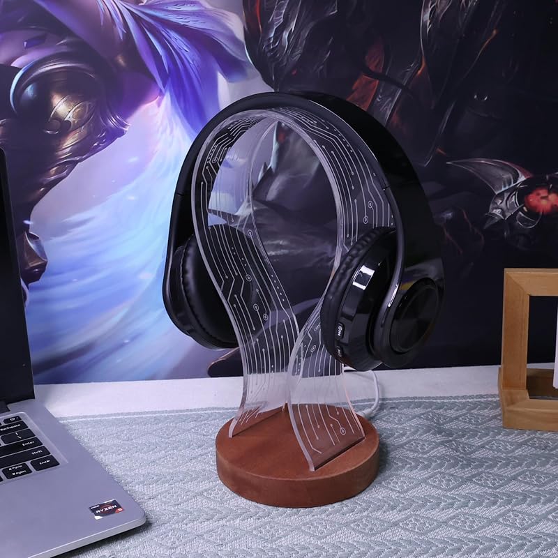 YuanDian Fa Fejhallgató Tartó LED Éjszakai Fénnyel Gamer Asztali Ajándék