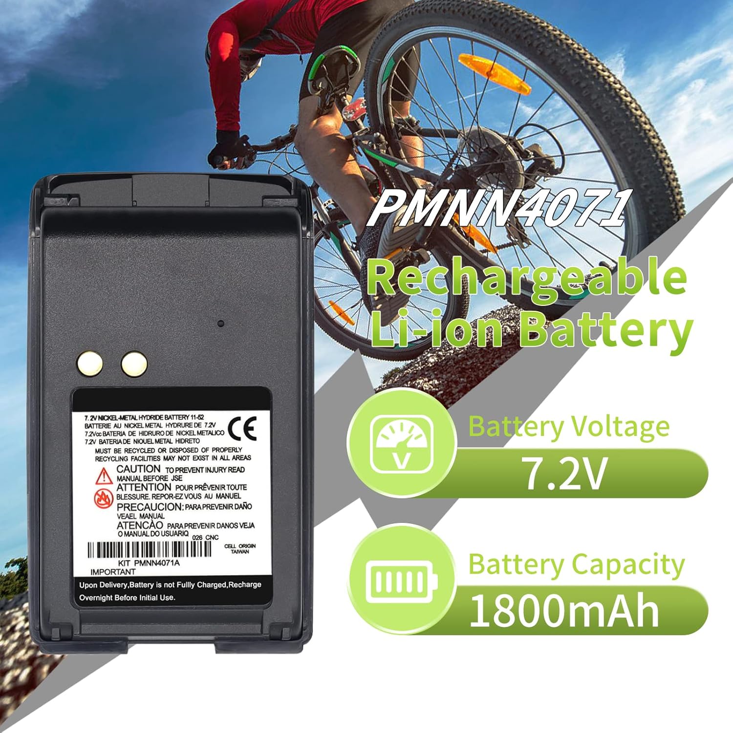 (4PCS) PMNN4075A Battery PMNN4075AR NI-MH [2026 New Version] for Motorola Mag One BPR40 A8 A6 BC130 PMNN4071 PMNN4071AC PMNN4075 PMNN4071A PMNN4071AR Battery