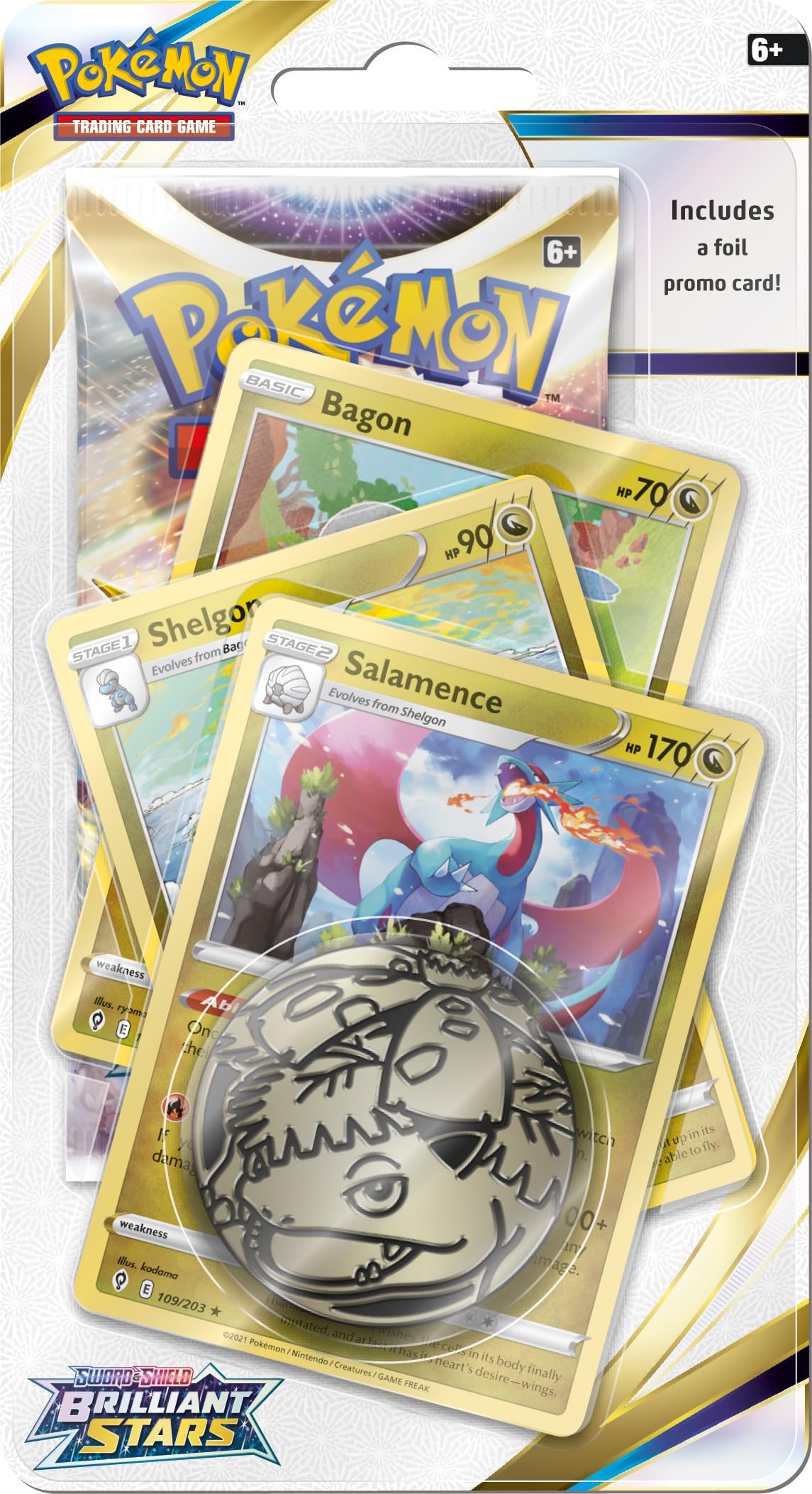 Pokémon TCG: Sword & Shield 9 Brilliant Stars Premium Checklane Blister Display | Card Game | Ages 6+ | 2 Players | 10 Minutes Playing Time