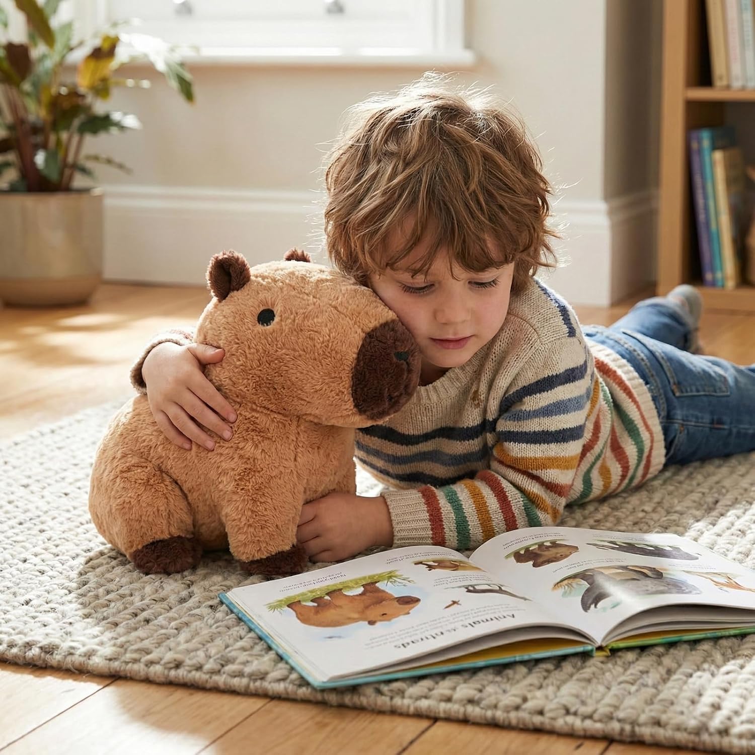 WEIGEDU Plush Capybara Stuffed Animal – 12.2” Soft Kawaii Toy for Kids & Adults, Brown Cute Animal Plush Pillow, Huggable Bedtime Buddy for Girls, Boys & Capybara Lovers