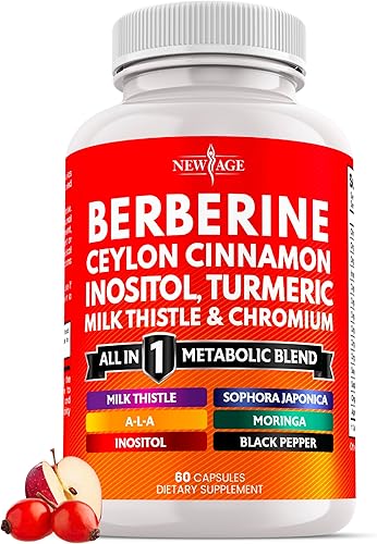 Miniatura 8 de Suplemento de berberina y canela de Ceilán - Melón amargo, glucomanano, Gymnema Sylvestre, cromo, moringa, cardo mariano, cúrcuma, pastillas de