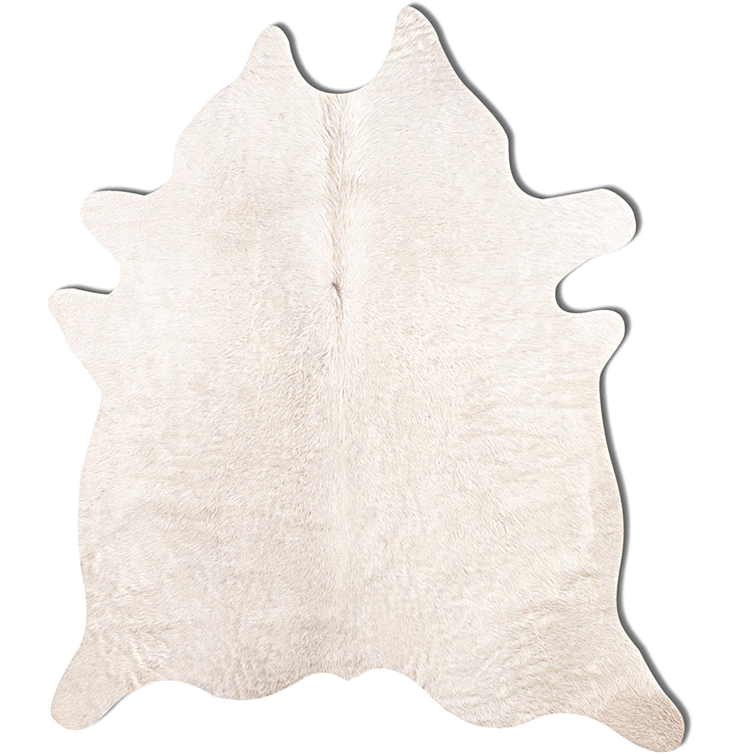 Natural Geneva Cowhide Area Rug Off-White 6 ft x 7 ft