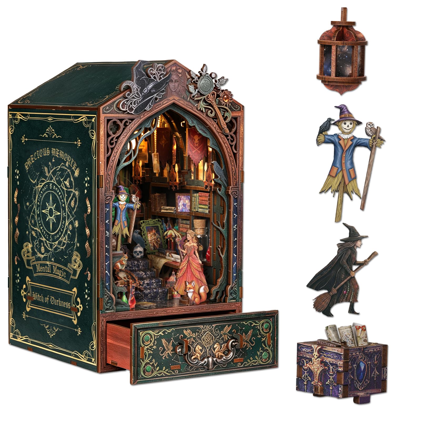 TOYQI Book Nook Kit, DIY Miniature Dollhouse Kit for Adults and Teens | Booknook with Pra…