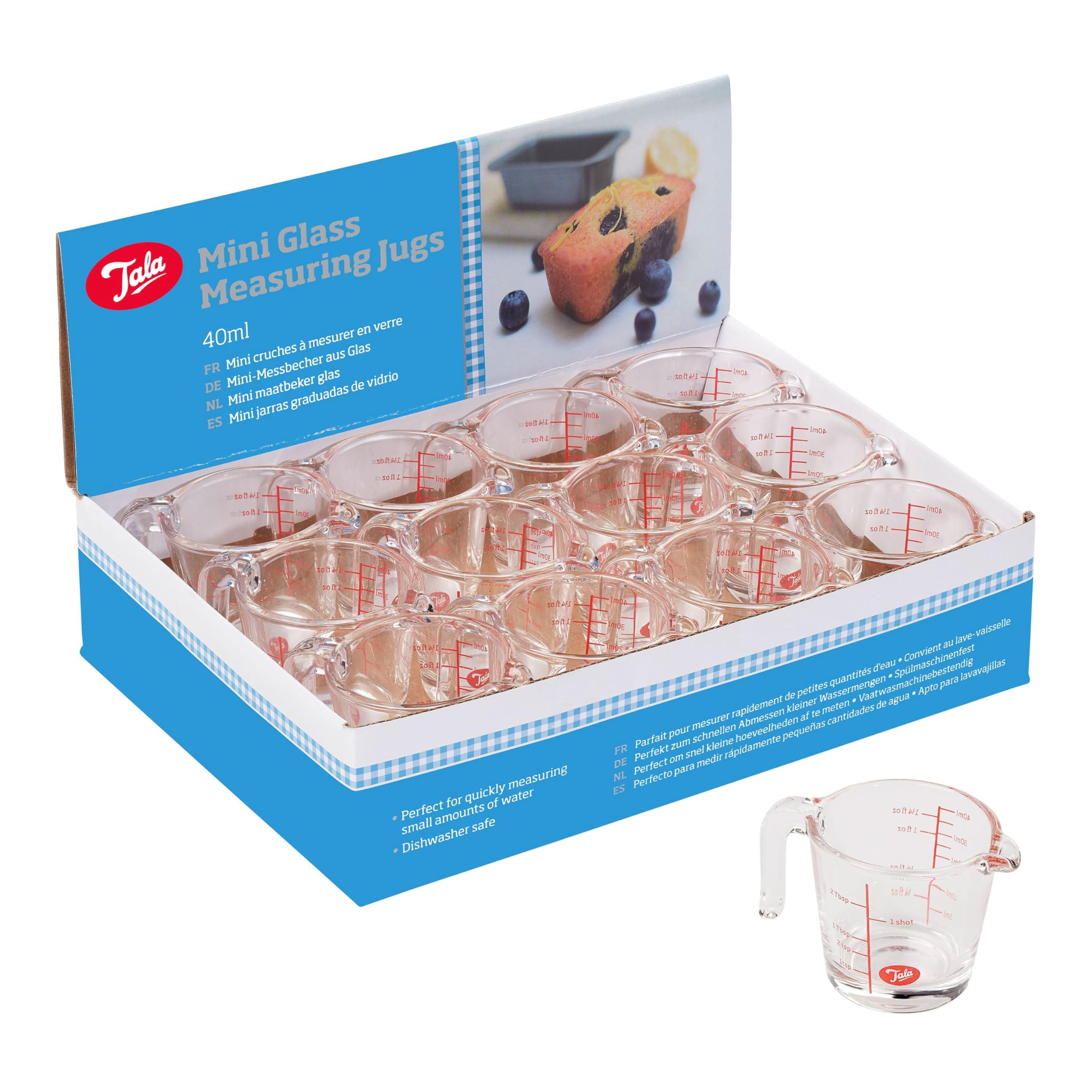 Tala Glass Mini Measuring Jug 40ml - Display of 12