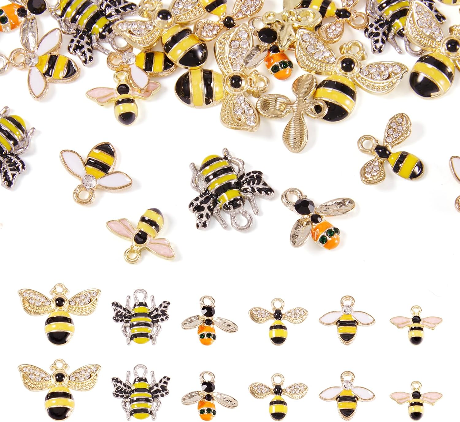 Craftdady Enamel Dangle Charms Pendant Food Animal Flower Cute Charms Colorful Metal Fruit Pendants Hang Ornament for Craft Bracelet Necklace Earring Key Chains Jewelry Making