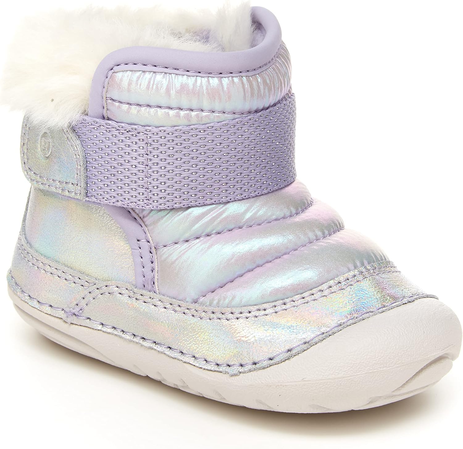 Stride Rite Baby Girls Soft Motion Channing First Walker Shoe, Iridescent, 3.5 Wide Infant