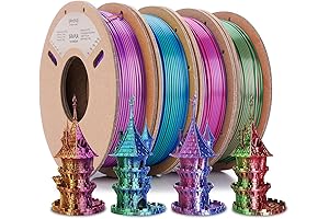 Eryone PLA Filament 1.75mm, 1.75mm Silk Coextrusion PLA Shiny Filament 4 Pack (2.2lbs)