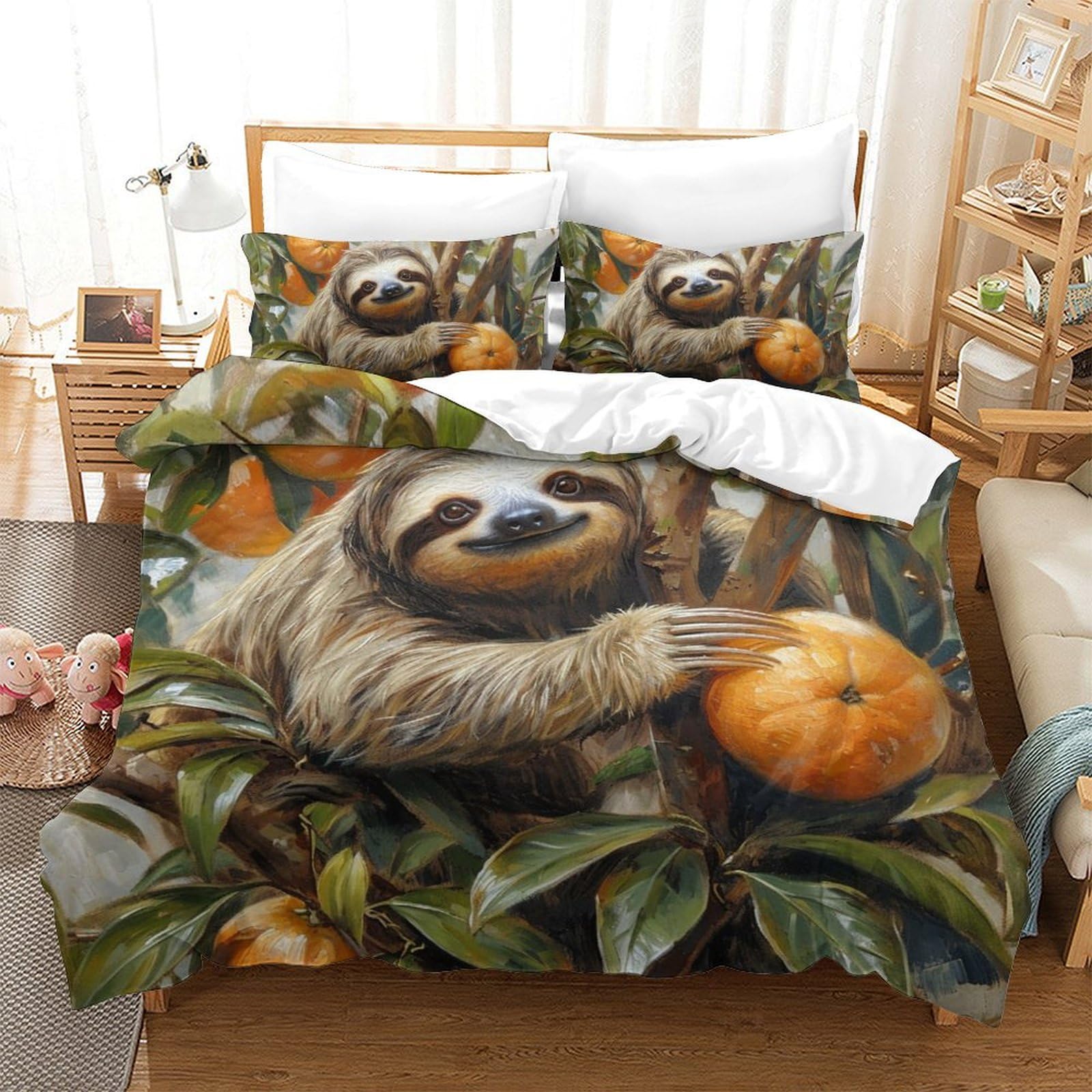 Parure de lit paresseux 3 pièces avec fermeture éclair 200x200