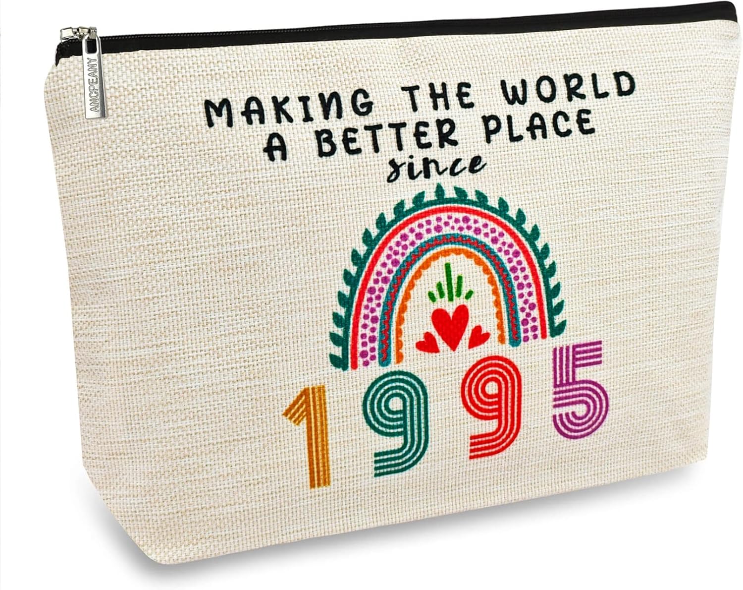 ancpeany 30th Birthday Gifts for Her Makeup Bags, 30th Birthday Decorations for Women, 1995 Anniversary 30 Year Old Gift Ideas for Wife, Sister, Best Friend Female, Mothers Day Cosmetic Travel Bag