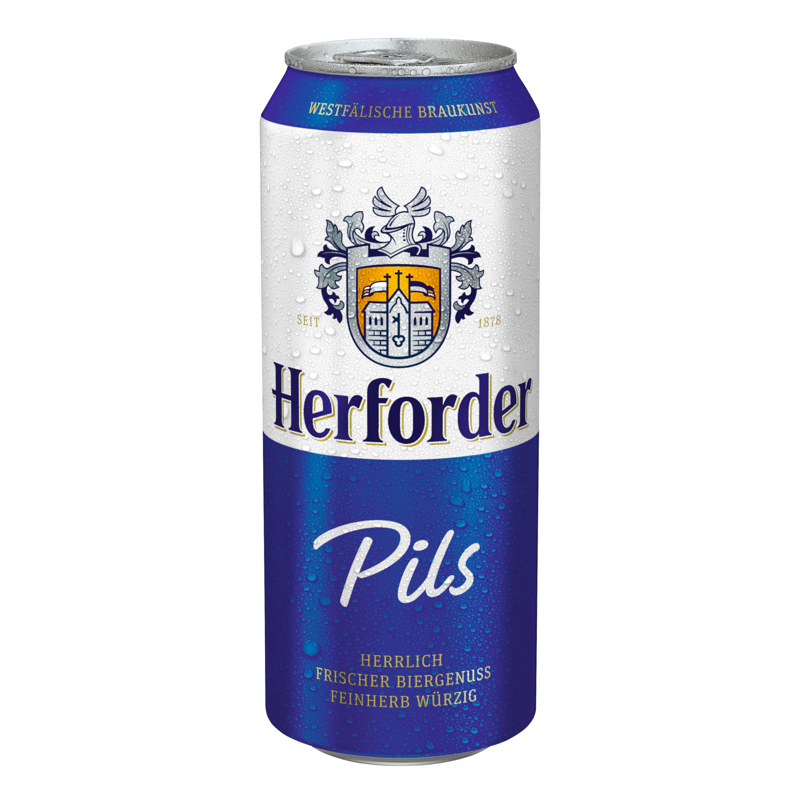Herforder Premium Pils Dosenbier, EINWEG (24 x 0.5 l), Mildes vollmundiges Bier aus Ostwestfalen mit 4,8% Alkohol