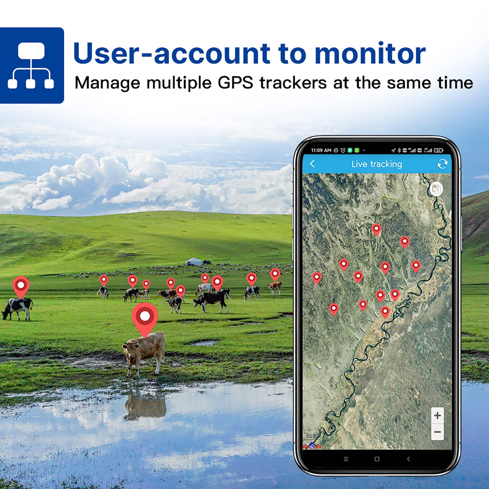 Rastreador De Animales, Rastreador GPS De Ganado, Caballos Y Camellos, Batería De Litio De 6000 MAh, Seguimiento Histórico, Posicionamiento En Tiempo Real, Configuración De Rango