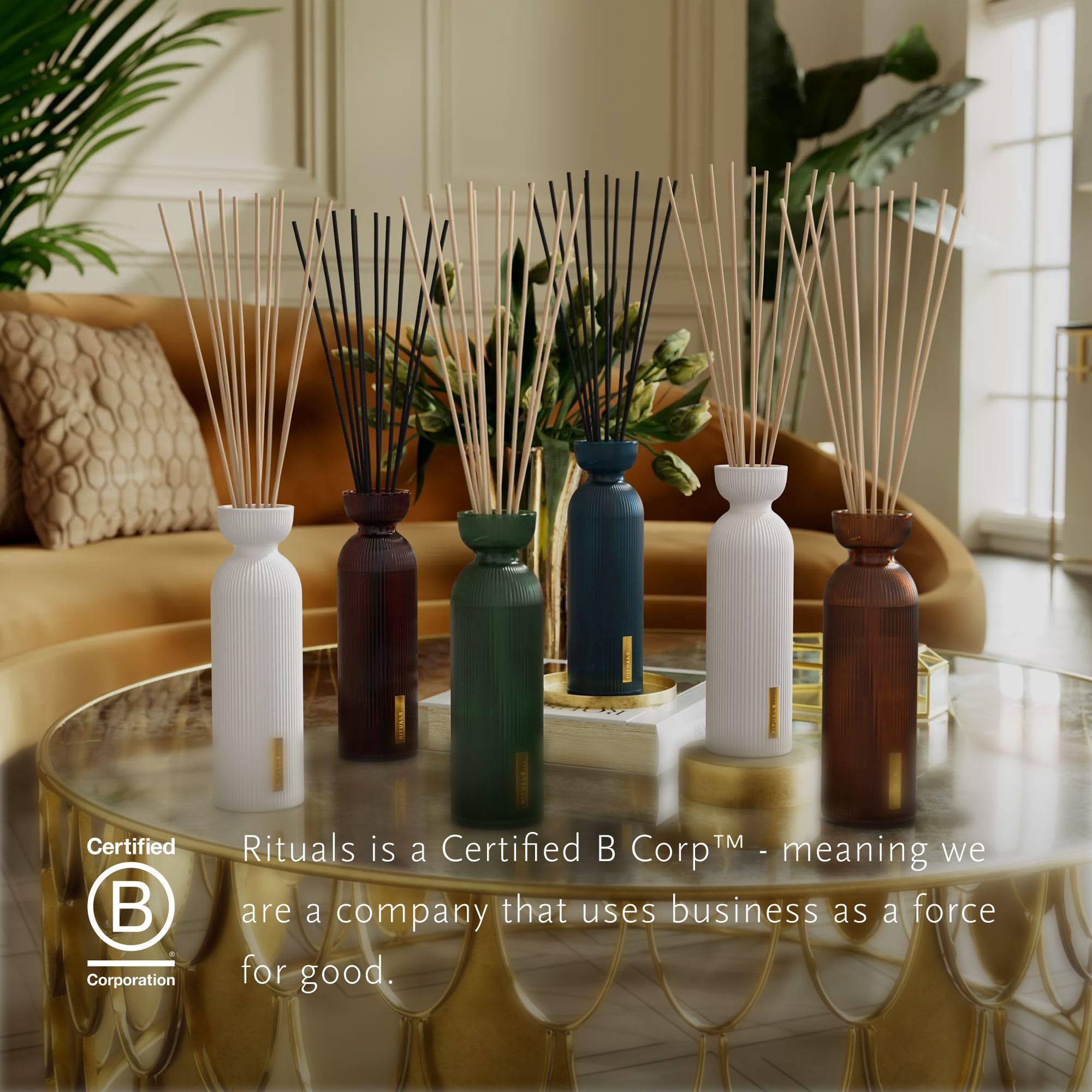 RITUALS The Ritual of Mehr – Set de difusores de aromas con 2 frascos y 2 conjuntos de barritas aromáticas con naranja y madera de cedro – Ambientadores de hogar energizantes – 2 x 250 ml