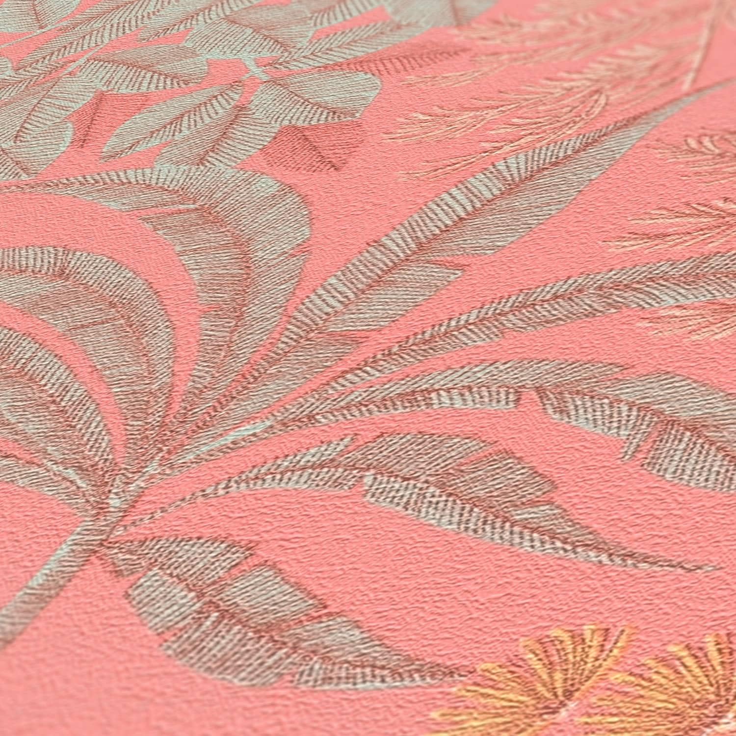Livingwalls Travel Styles Non-Woven Wallpaper, Wild Flower Wallpaper in Pink and Blue - Image 3