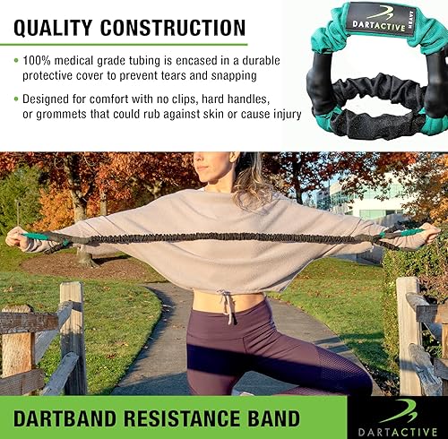 Miniatura 4 de DartBand Premium Resistance Bands with Handles,Door Anchor,and Carabiner Clip for Athletic Training,Rehab,Strength Training,Yoga,Physical