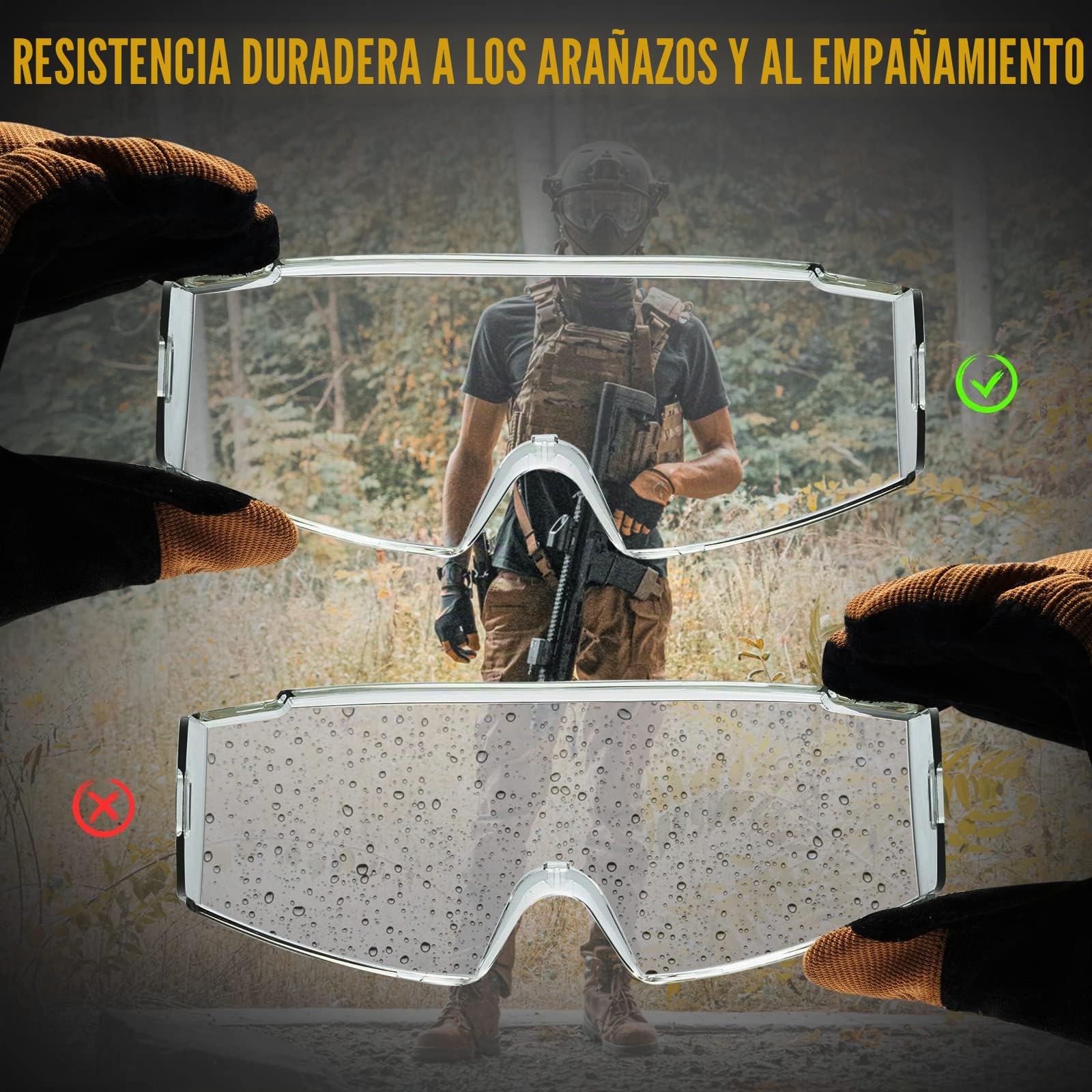 OneTigris Gafas de protección tácticas, gafas de seguridad a prueba de polvo, gafas de seguridad con CE EN166 y ANSI Z87.1, gafas de protección de visión completa para usuarios de gafas, obra