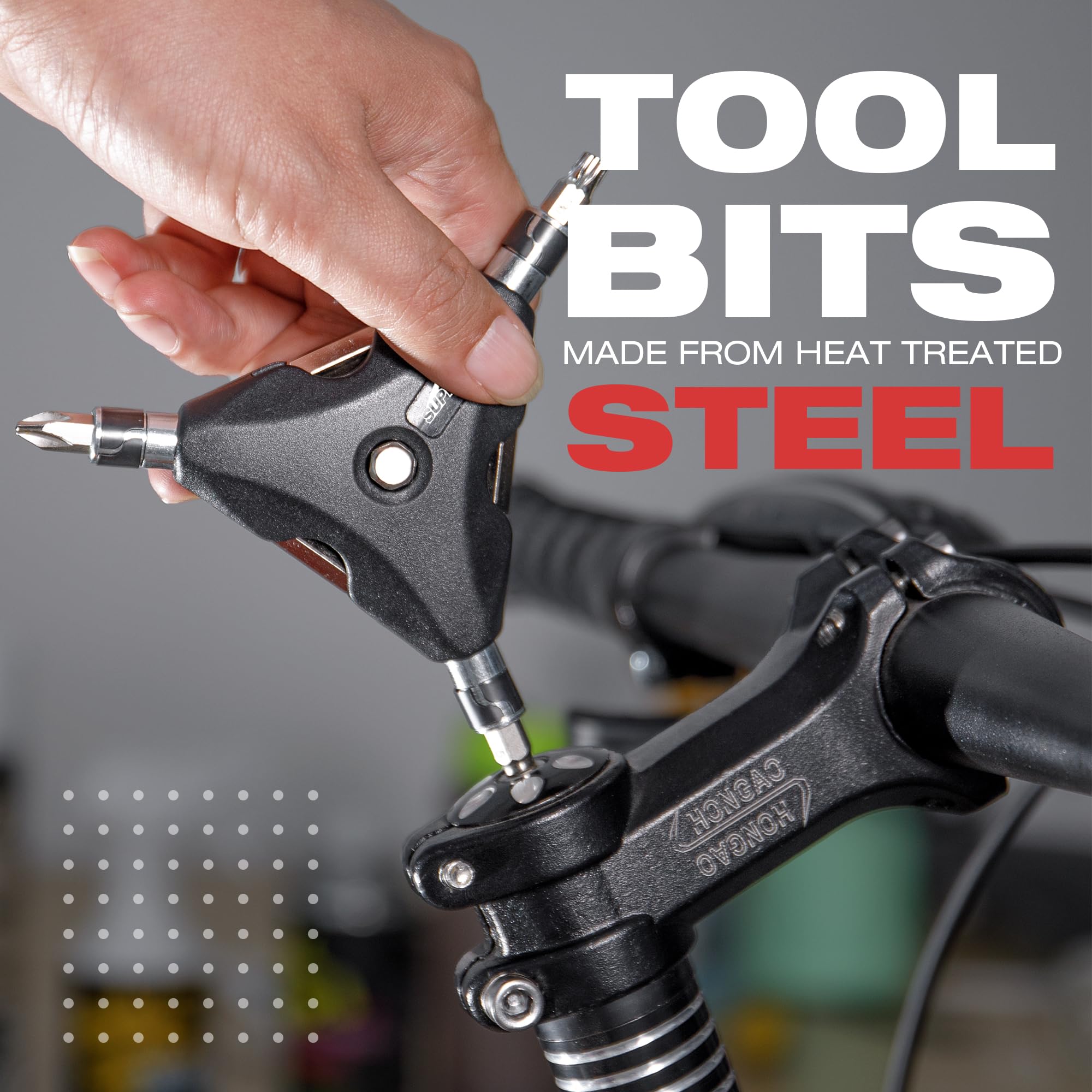 Llave en Y 13 en 1 - Llave inglesa de tres vías intercambiables Allen, hexagonal, Torx, plana y cruceta - Kit multiherramienta para bicicleta fuerte, fácil y cómodo