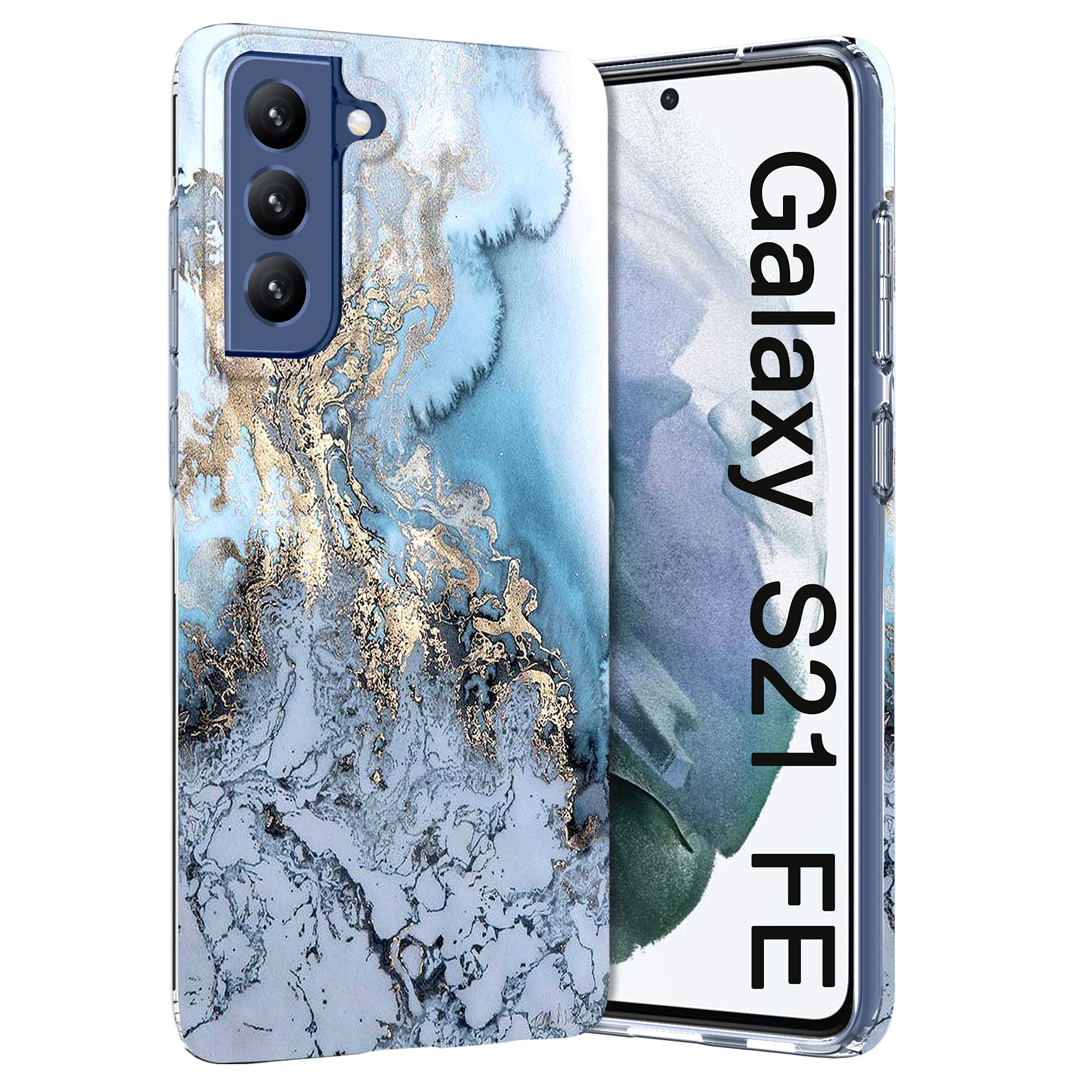 Compatible with Samsung Galaxy S21 FE Case,Bling Glitter Sparkle Abstract Marble Design Flower Cute Slim Shockproof Flexible Soft Silicone Rubber TPU Bumper Cover Phone Case for Samsung S21 FE (10)