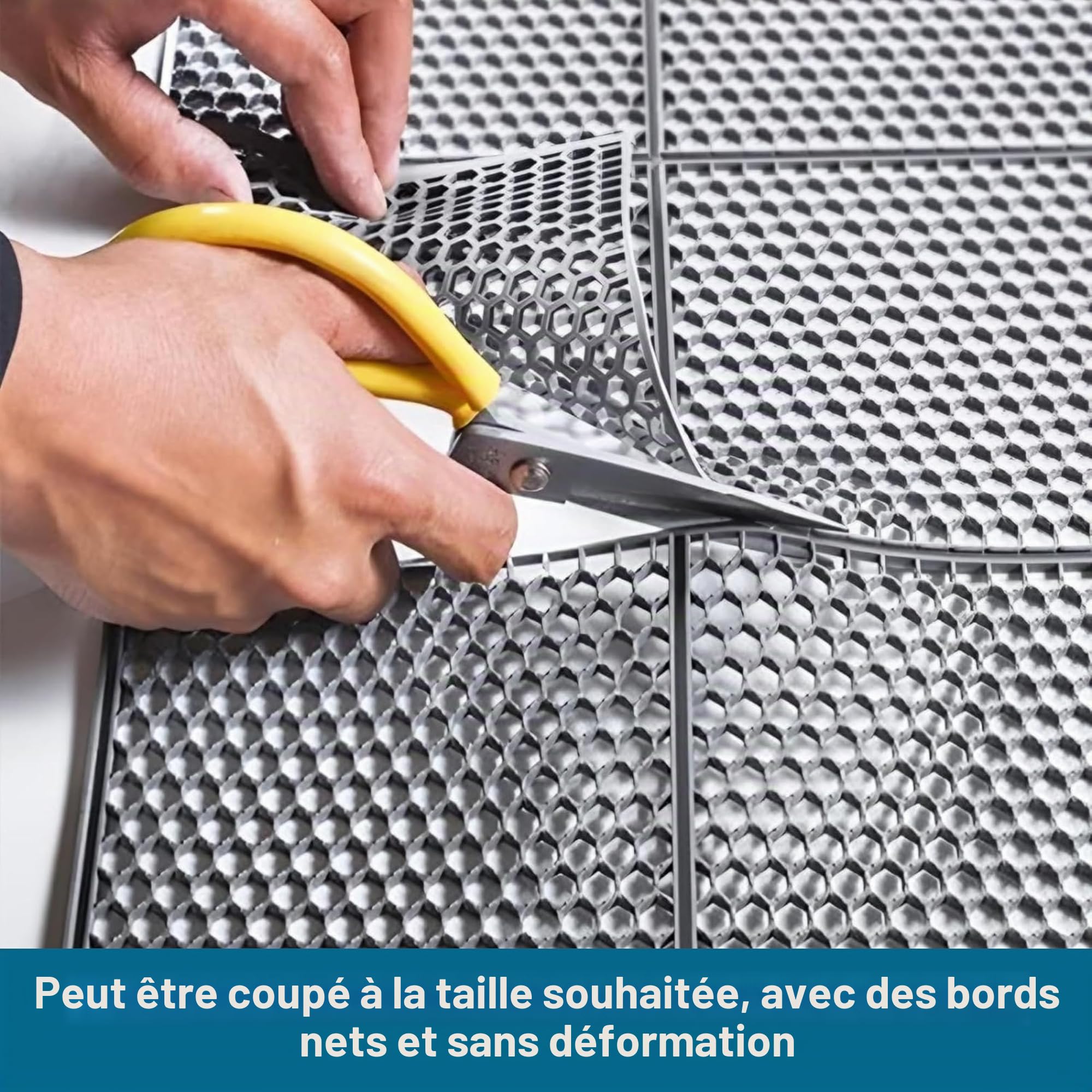 MYOYAY Tapis de sol antidérapant de 4 mm d'épaisseur, antidérapant, commercial, 90 x 300 cm, en PVC gris, rectangulaire, pour cuisine, piscine, douche, sauna, extérieur