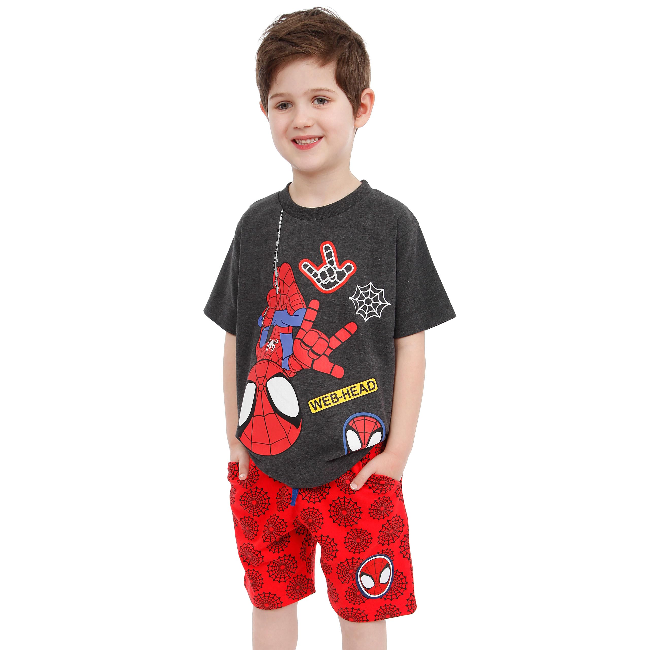 Marvel Vêtements Enfants Garçons | Ensembles Garçon Spidey And His Amazing Friends | Tee Shirt Spiderman Enfant