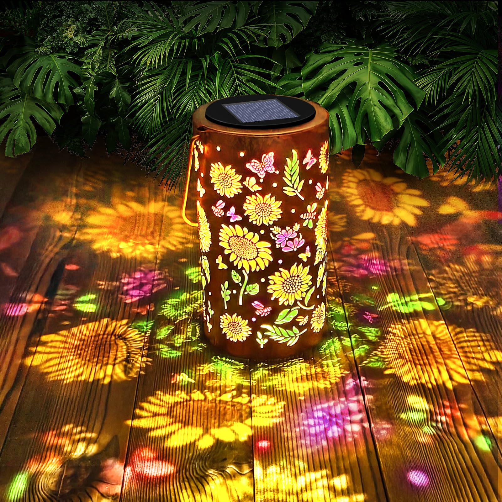 Photo 1 of BSGlobal Colorful Sunflower Solar Lanterns Outdoor Hanging Lights