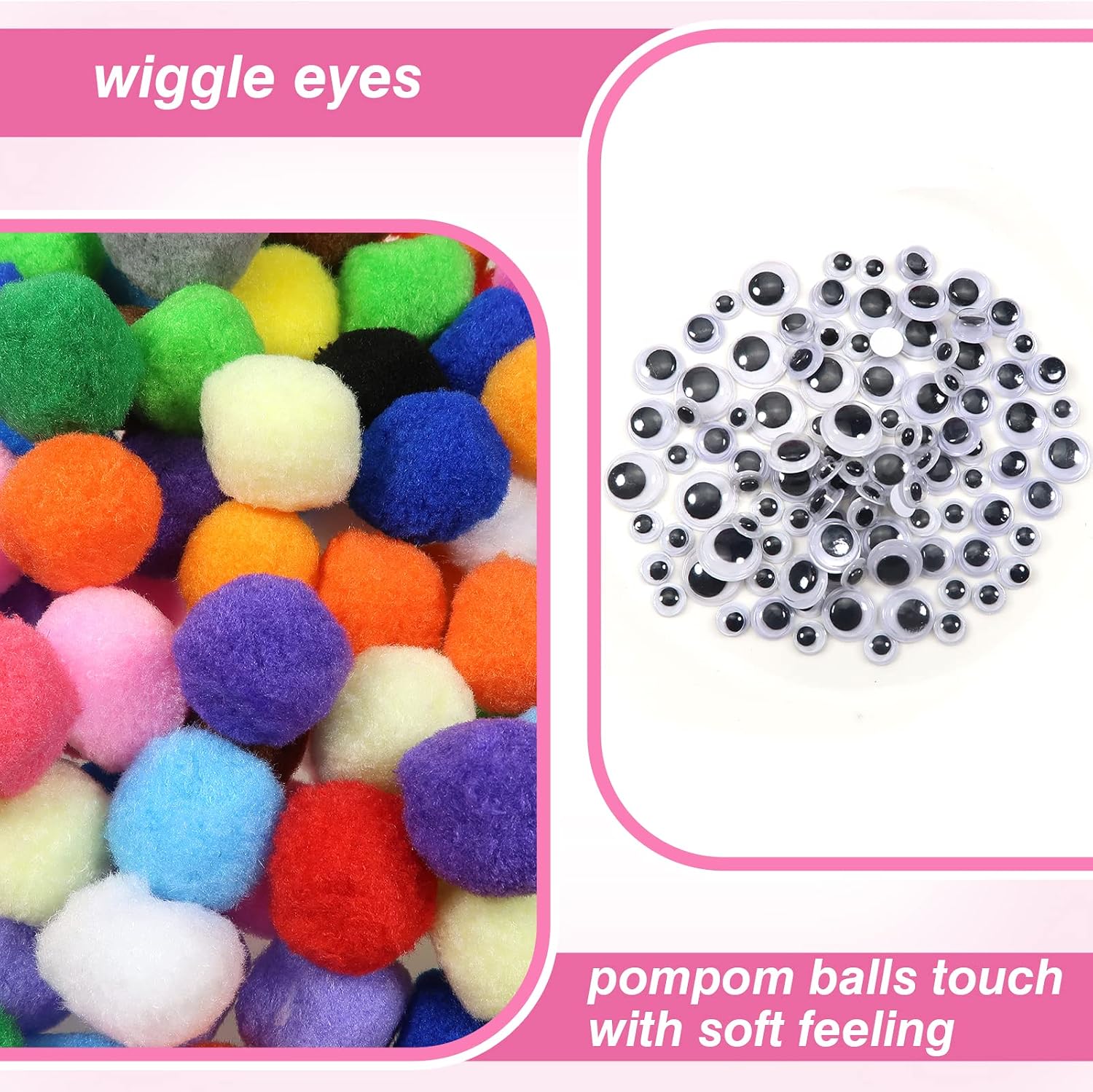 TOAOB 152pcs 1.57 Inch Large Assorted Pom Poms Multi Color Fuzzy Pompoms Balls Arts and Crafts Supplies for DIY Crafts Decorations