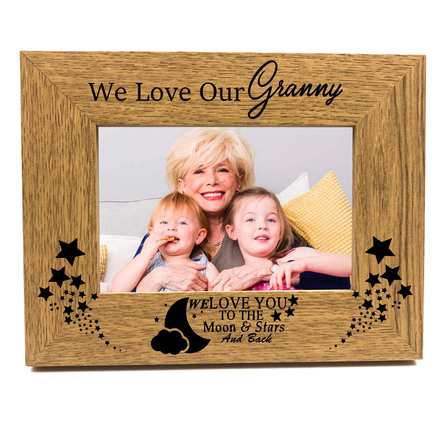Ukgiftstoreonline We Love Our Granny To The Moon And Back Wooden Photo Frame Gift (5 X 7)