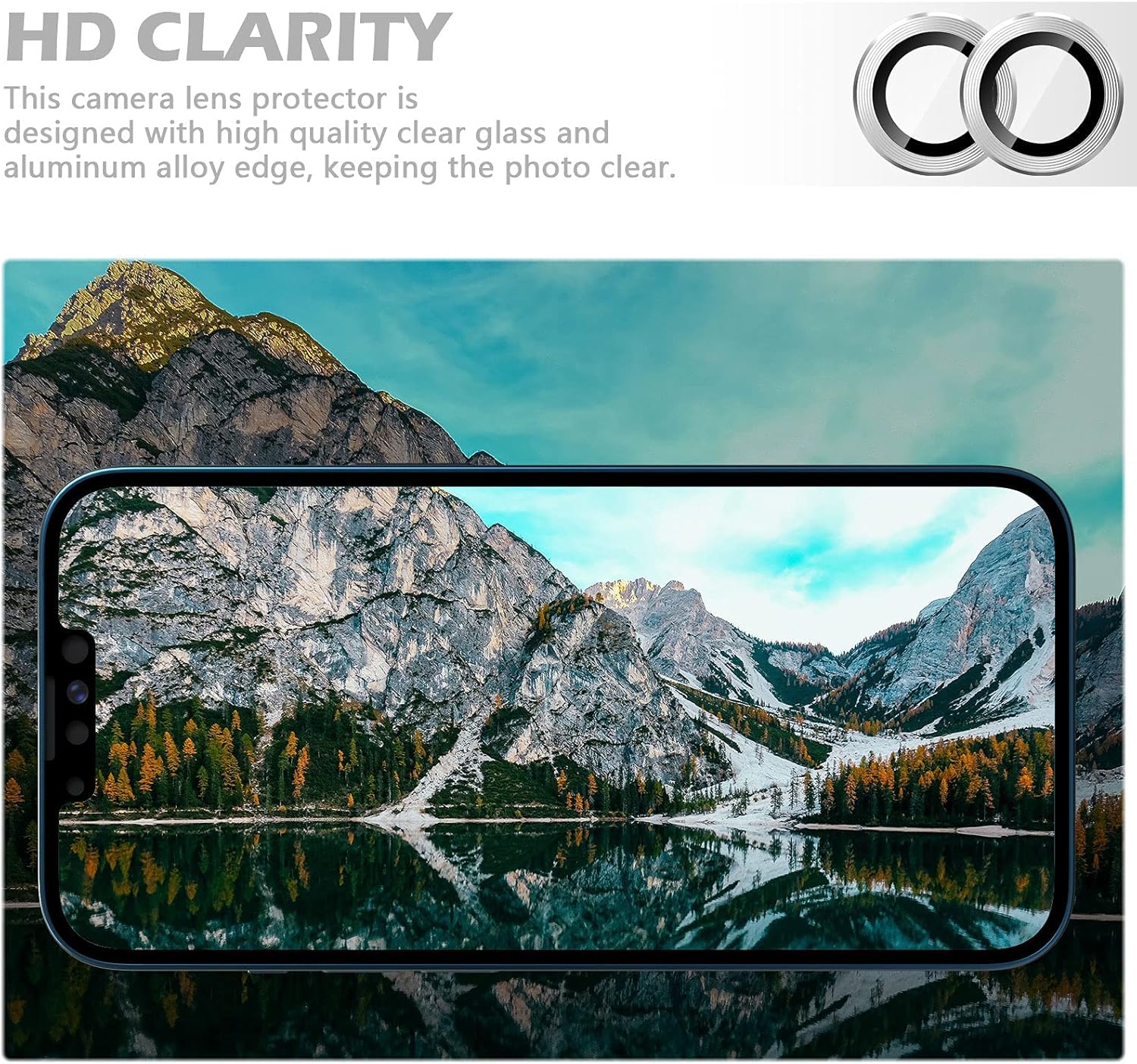 imluckies Camera Lens Protector Compatible with iPhone 13/13 mini, Premium Tempered Glass Circle Film - Image 5