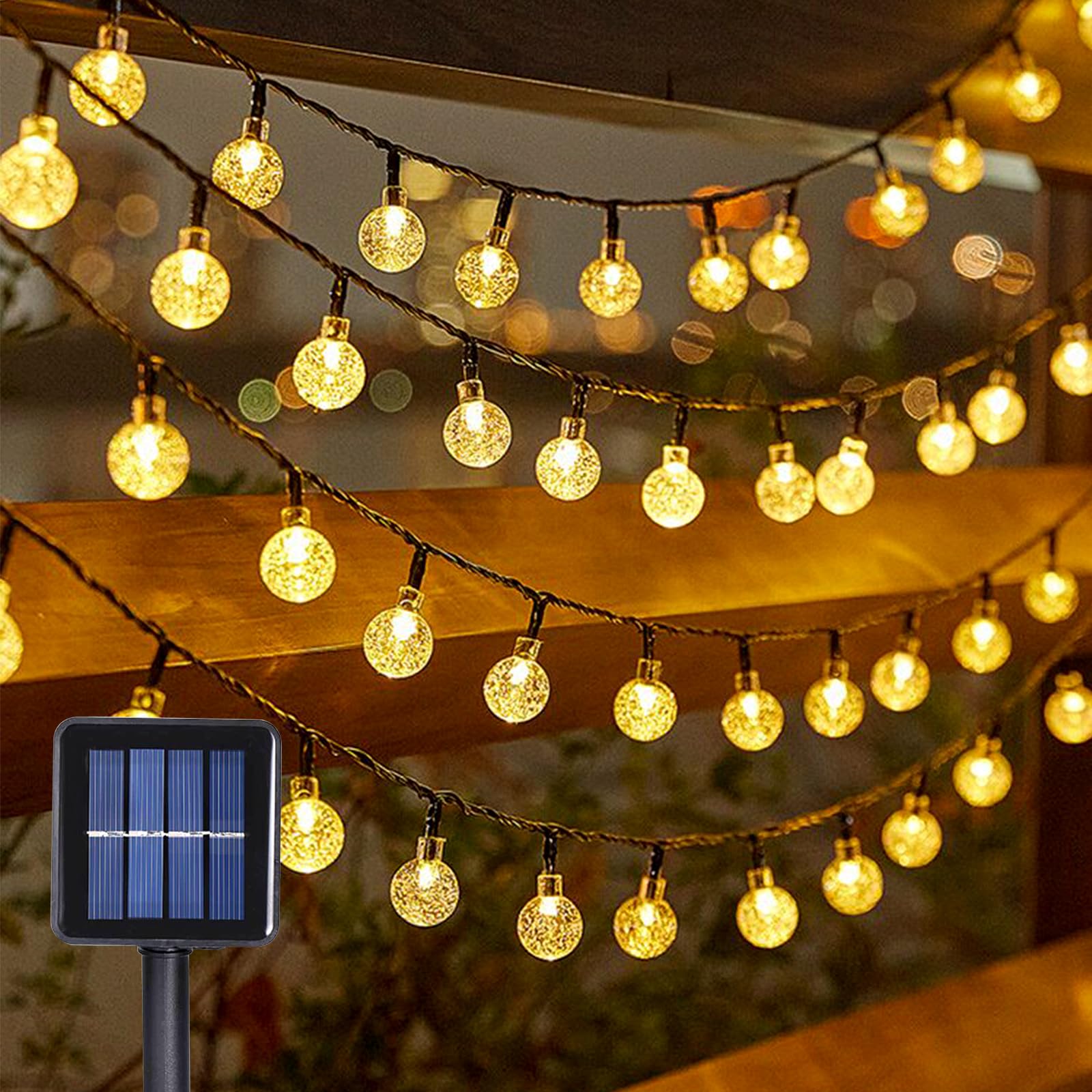 MXJFYY LED Solar String Lights - 12M 100LEDs, 8 Modes Waterproof Solar Powered Fairy Lights with Remote Control for Garden, Patio, Yard, Parties