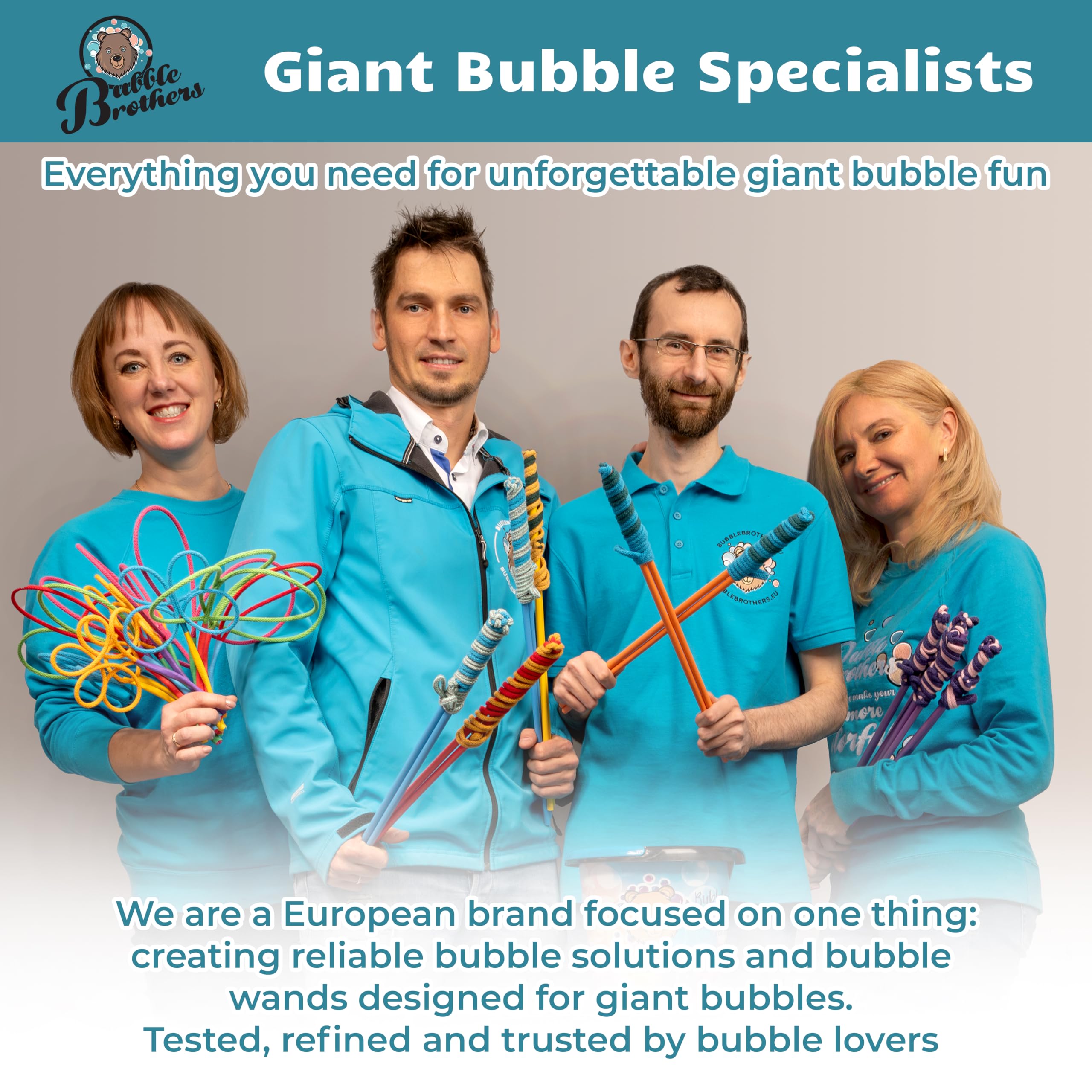 Bubble Brothers Poudre magique 2x5 litres de solution à bulles de savon géant, liquide extra fort, 10 litres de mélange à bulles, jeux de jardin, recharge pour machine à bulles