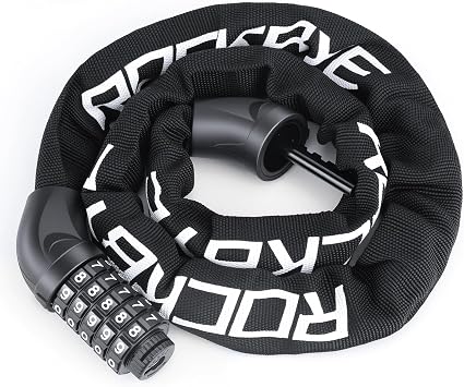Heavy Duty Bike Chain Lock, 5 Digit Combination Resettable Bike Lock, Anti-Theft Hardened Steel Chain Bicycle Locks Keyless 3.2Ft Long 6mm/0.24" Thick for Bikes, E-Bike, Motorcycle, Motorbike