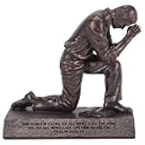 Lighthouse Christian Products Praying Man Seeking God Bronzelike Finish 4.5 x 2.75 Cast Stone Mounted Sculpture