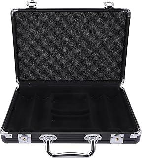 Schwarze Aluminiumlegierung Poker Chip Aufbewahrungsbox mit Runden Ecken und Hoher Tragfähigkeit zur Sicheren Aufbewahrung und Würfeln