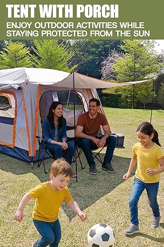 Miniatura 8 de Camping Tents, 4-8 Person Stand Up Tent, Straight-Wall Design, with Full-Coverage PU-Coated All-Around Tents for Camping, Hiking, Picnic, Bivy
