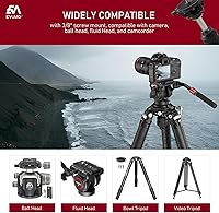 Vista 3 de EVUMO B75M - Adaptador de cuenco de 2.953 in con mango retráctil, tornillo de montaje de 3/8 pulgadas, base de nivelación de media bola de aleación