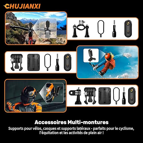 2026 New Improved Action Cam 4K (64GB), Mini Action Cam Body Cam WiFi Waterproof Bodycam Body Camera Mini, Thumb Size Action Cameras POV Camera for Outdoor Sports Skiing Surfing Hiking Cycling - 6