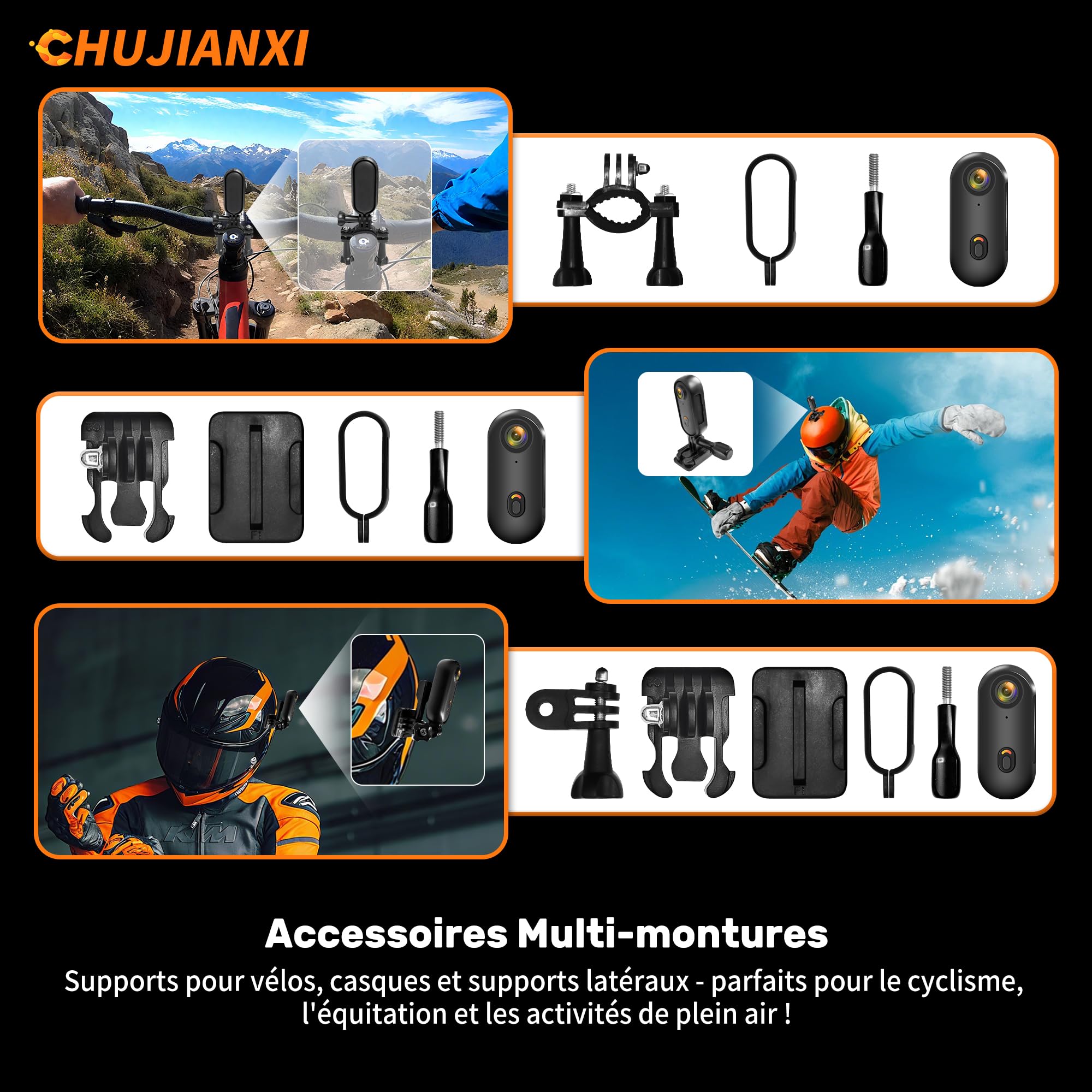 Caméra d'action 4K(64GB), Mini Caméra Sport WiFi, Mini Bodycam | 2026 nouvellement améliorée Camera Pouce Étanche Portative, Camera Piéton pour Velo Casque Motos Ski Surf Alpinisme Escalade