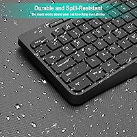 Vista 7 de Combo de teclado y mouse inalámbricos, EarlyLit 2.4G ergonómico de tamaño completo, mouse y teclado USB inalámbricos, 12 teclas de acceso directo