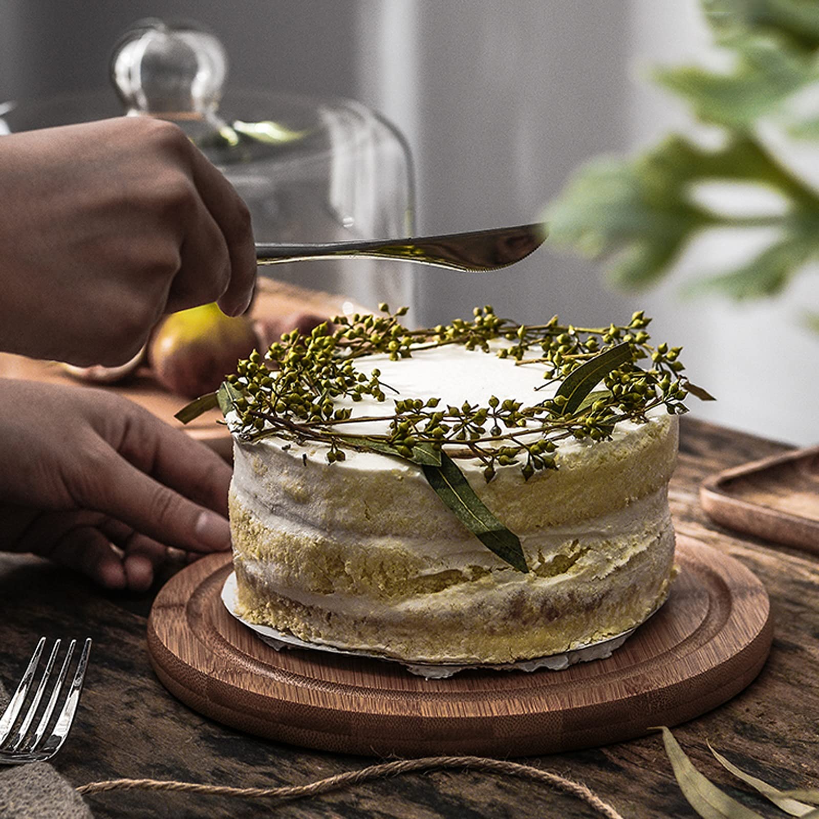 Soporte para Tartas Bandeja de Pastel con Cubierta de Cristal Torta Redonda Pantalla Pantalla Multiuso Torta Soporte Postre Mesa de Postre for Bodas, Fiestas de Cumpleaños, Restaurantes Bandejas para