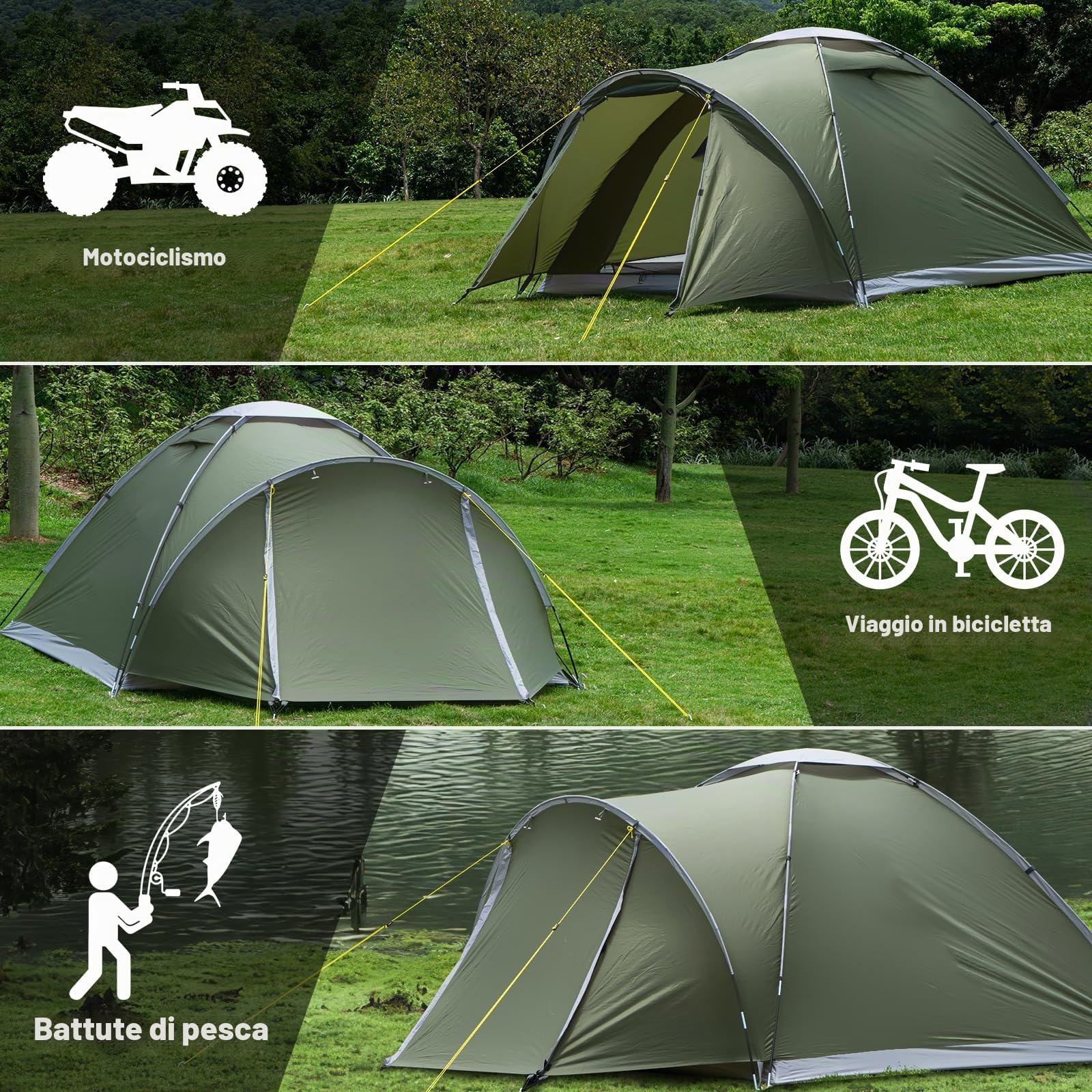 Tenda a cupola compatta per 4 persone