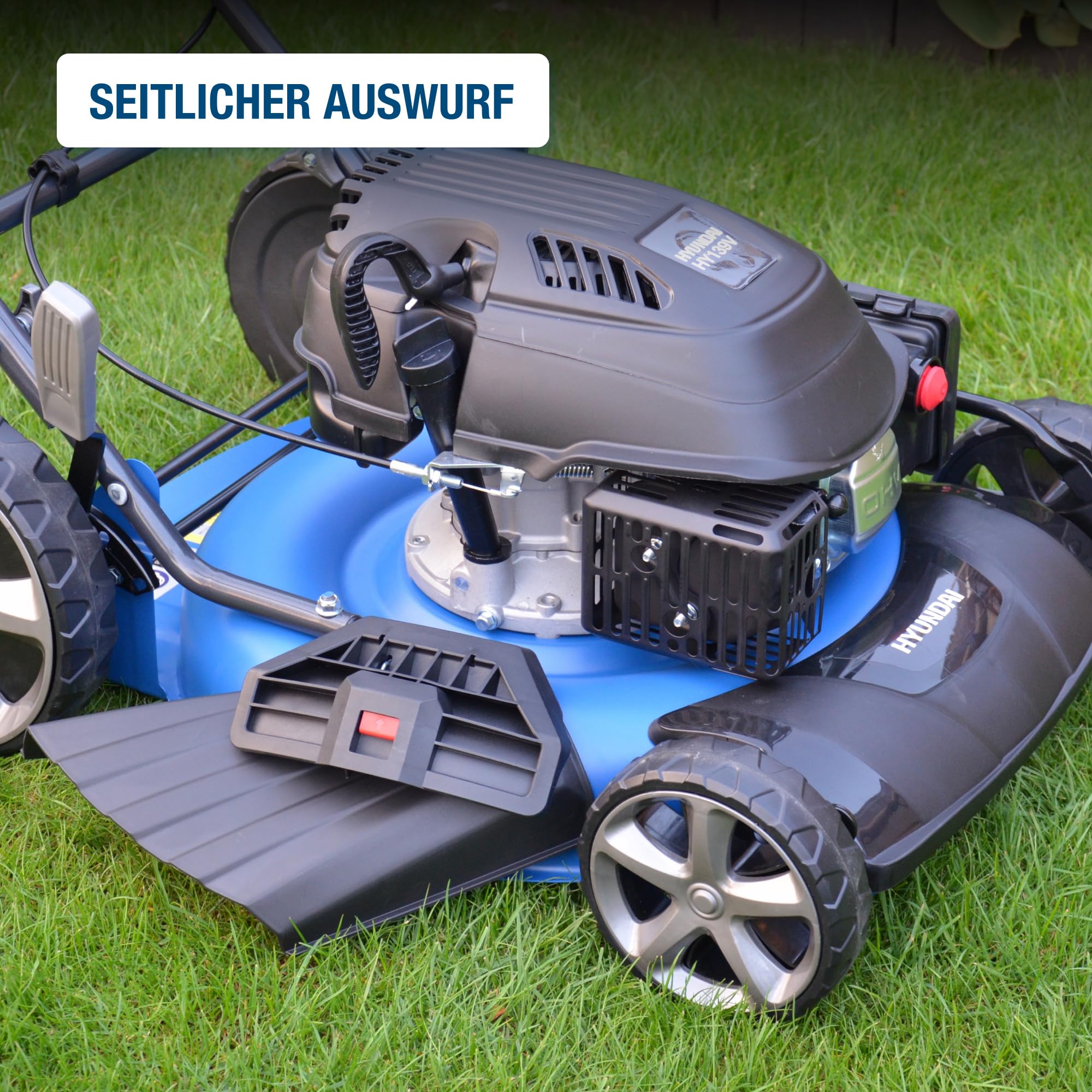 HYUNDAI Rasenmäher LM5103G M (Mulchmäher mit 51cm Schnittbreite, kraftvoller 2.9kW / 3.9PS Hyundai Motor, Mulcher)