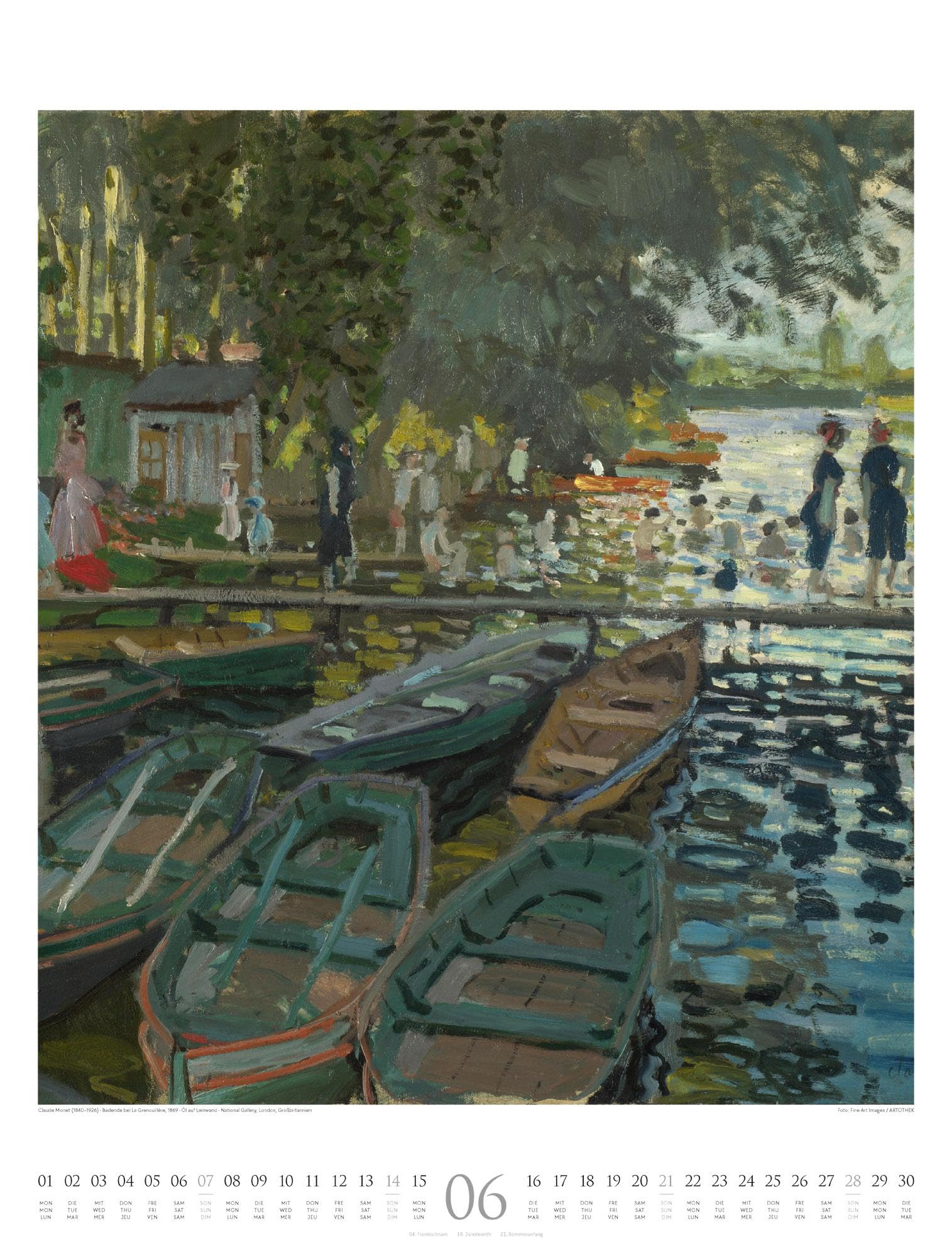 Claude Monet Kalender 2026 | Wasser und Licht | Stilvoller Kunst-Kalender im großen Hochformat (50x66 cm) | Impressionismus