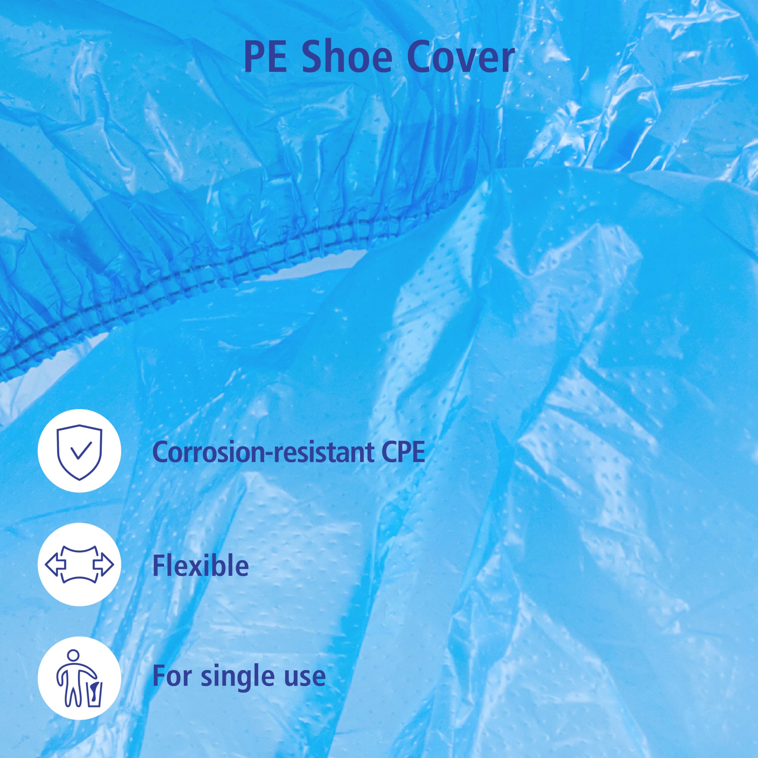 meditrade 70 – 151 PE de überziehschuhe, 41 cm de largo x 15 cm de altura x 0,03 MM grosor, Azul (100 unidades)